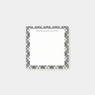 Post-it® Stickies modifiables du Motif plaqué noir blanc