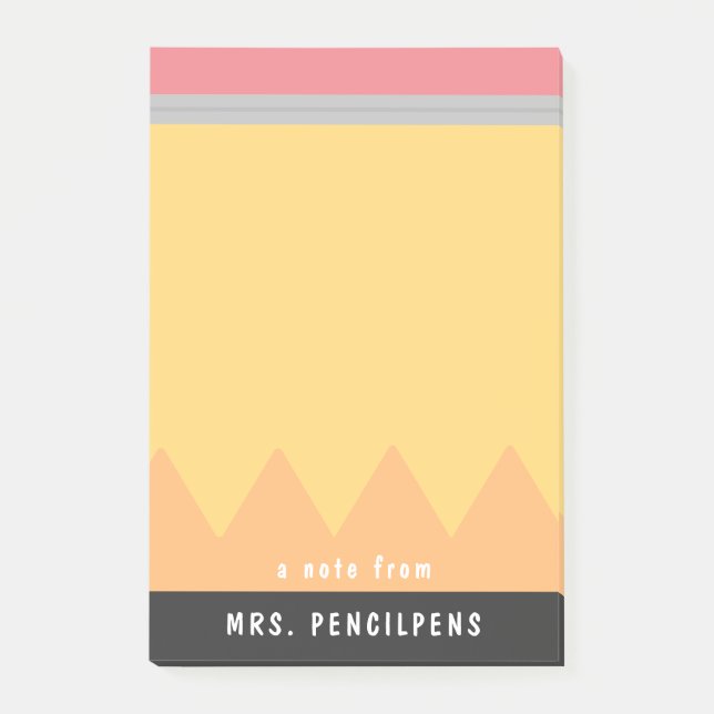 Post-it® Style de crayon enseignant personnalisé (Devant)
