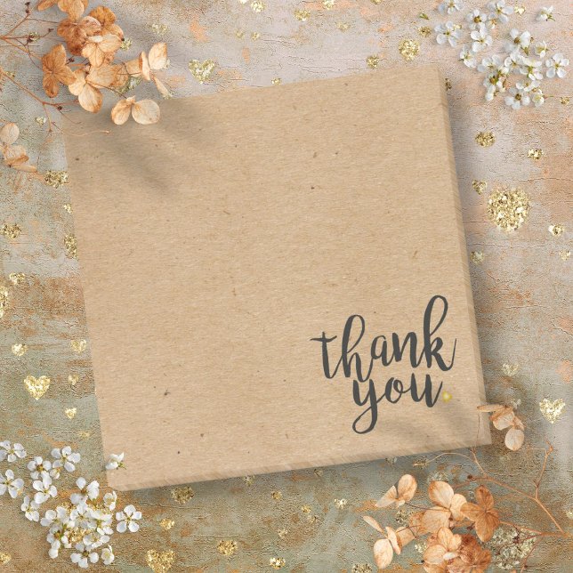 Post-it® Style de papier kraft rustique Merci (Rustic Kraft Paper Style Thank You Post-it Notes)