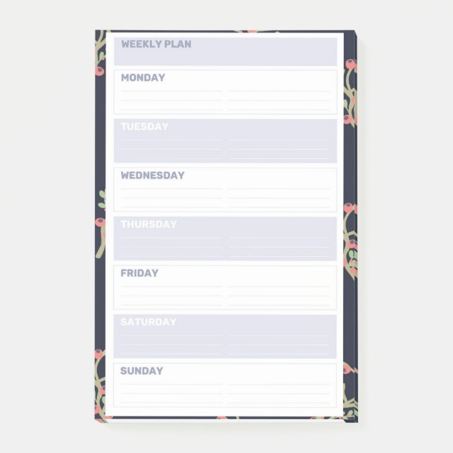 Post-it® Style planificateur Floral Weekend (Devant)