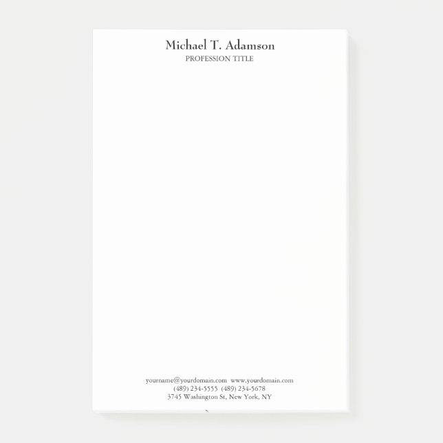 Post-it® Style rétro Élégant Plaque blanche simple (Devant)