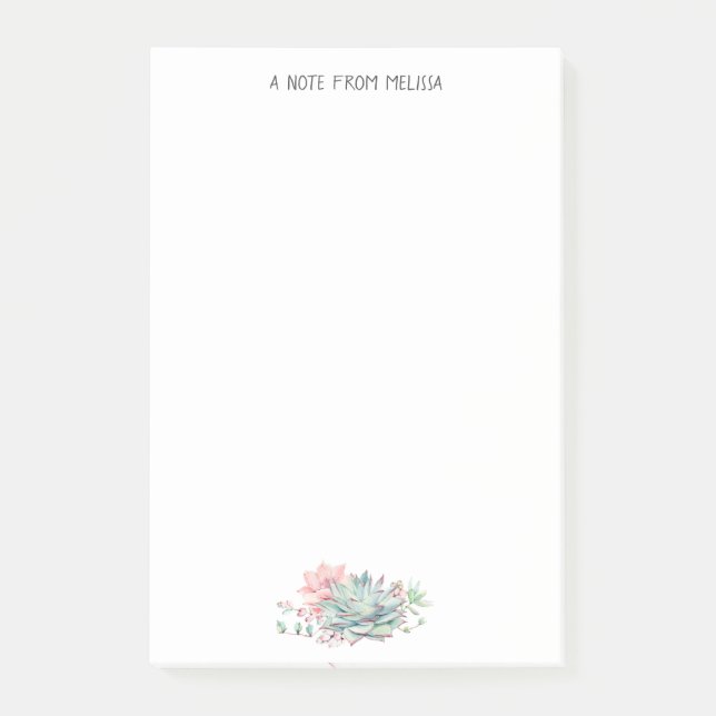 Post-it® Succulents vert rose mignon Personnalisé Sans Post (Devant)
