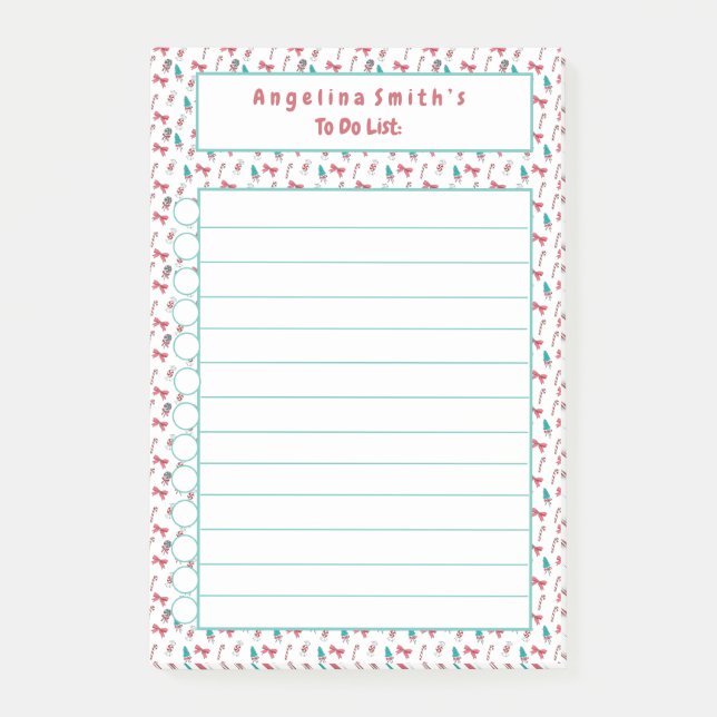 Post-it® Sucre de canne de Noël Personnalisé À Faire (Devant)