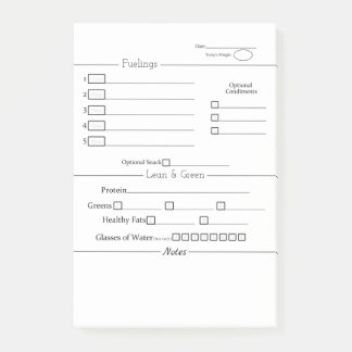 Post-it® Suivi des aliments minimaliste 5 et 1