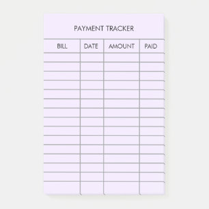 Post-it® Suivi personnalisé des paiements en violet