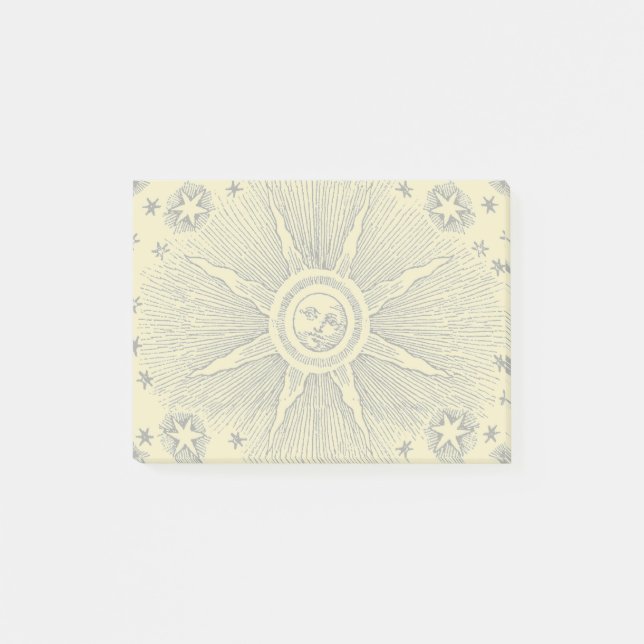 Post-it® Sun Stars Antique Nuit Ciel Médiéval Zodiac (Devant)