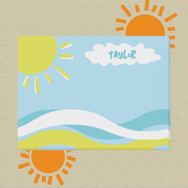 Post-it® Sunshine d'été amusant Personnalisé (Depiction of Front of Post-it® Notes)