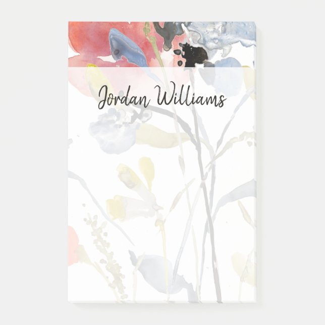 Post-it® Superposition de fleurs - Aquarelle Fleurs pastel (Devant)