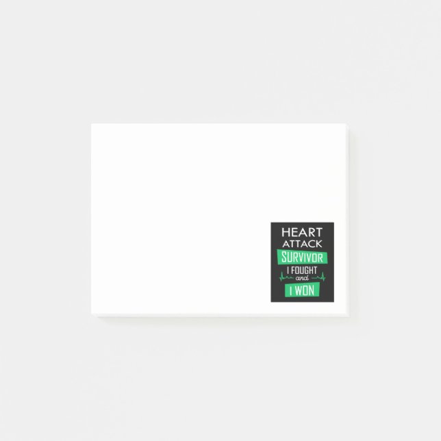 Post-it® Survivant de l'attaque cardiaque, je me suis battu (Devant)