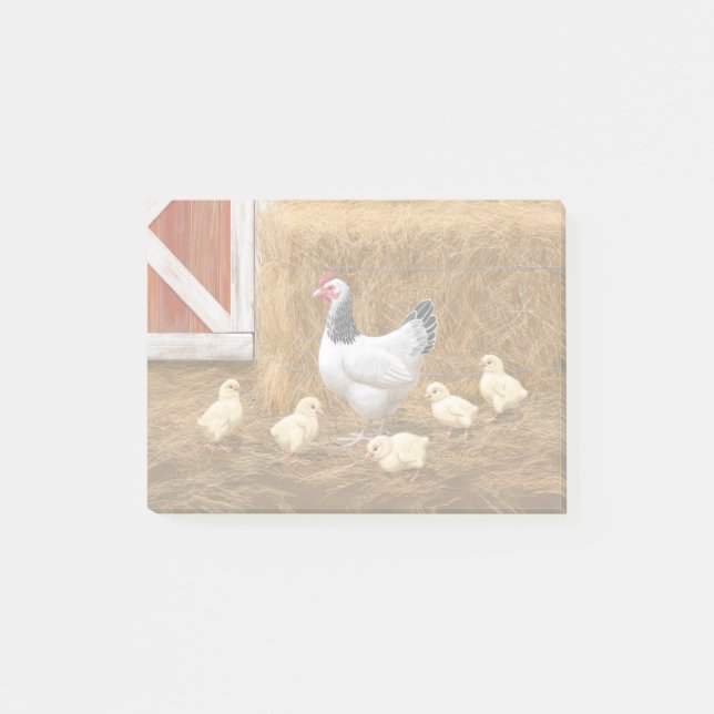 Post-it® Sussex Chicken Mama Hen et Chicks (Devant)