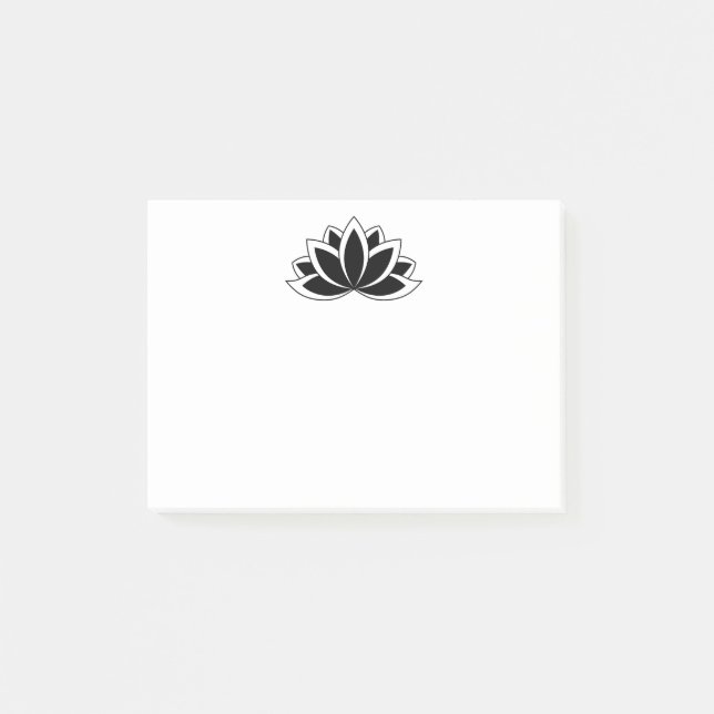 Post-it® Symbole bouddhiste noir blanc original Fleur Lotus (Devant)
