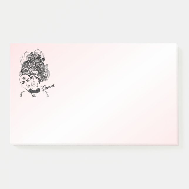 Post-it® Symbole et signe zodiaque masqué Lady Gemini (Devant)