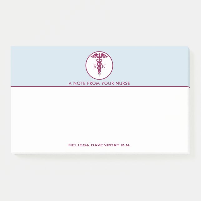 Post-it® Symbole Médicale simple Red Caduceus Nurse (Devant)