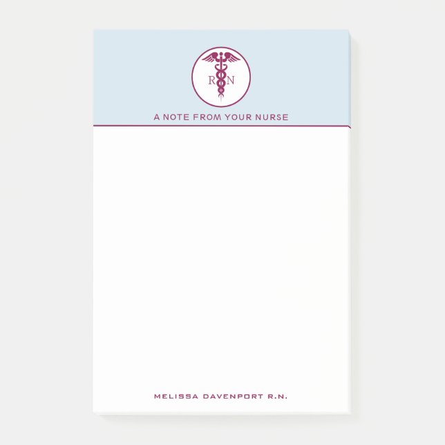 Post-it® Symbole Médicale simple Red Caduceus Nurse (Devant)