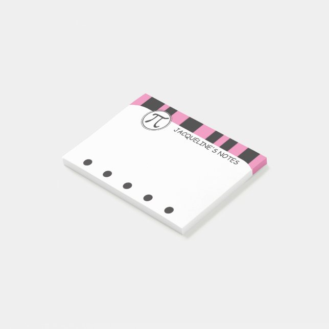 Post-it® Symbole Pi personnalisé Math thème PINK (Incliné)