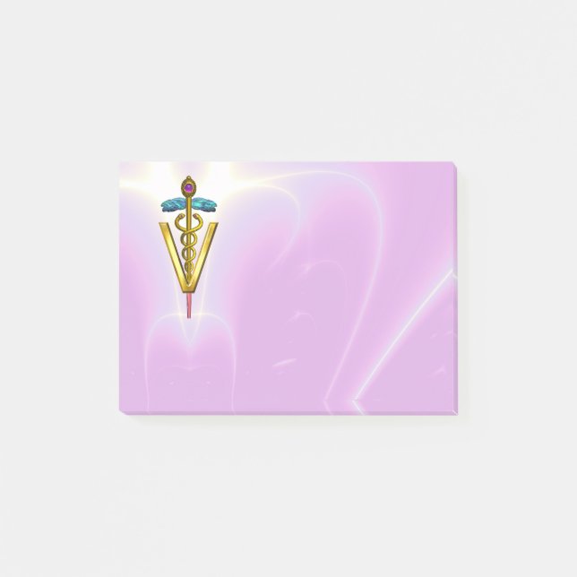 Post-it® SYMBOLE VÉTÉRINAIRE DE CADUCE D'OR / Lilac rose (Devant)