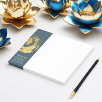 Symbole YOGA bleu & or ZEN brosse