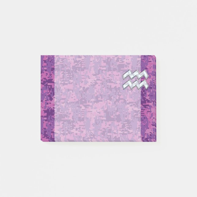 Post-it® Symbole Zodiaque Aquarius sur le camouflage numéri (Devant)