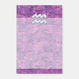 Post-it® Symbole Zodiaque Aquarius sur le camouflage numéri