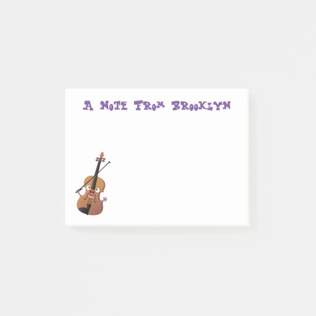 Post-it® Sympa drôle violon personnage de dessin animé (Devant)