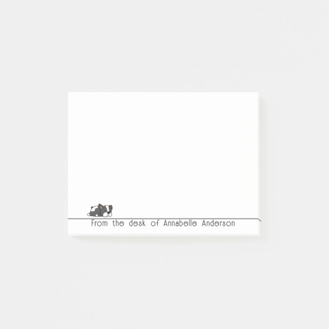 Post-it® Sympa Sleepy Boston Terrier Personnaliser les note (Devant)