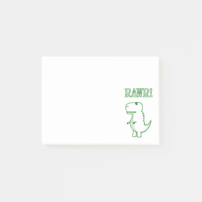 Post-it® T-Rex Dinosaure Vert En Colère (Devant)