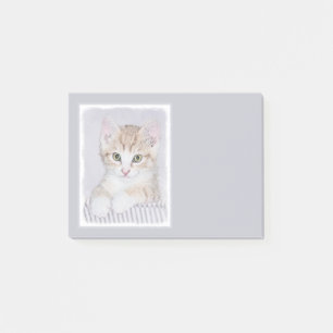 Post-it® Tabby Orange Kitten Peinture - Art Chat original