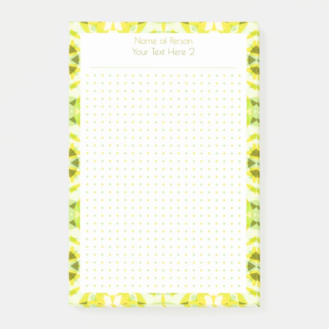 Post-it® Tableau Cadeau Personnalisé Jaune Vert Point Grill (Devant)