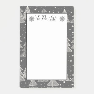 Post-it® Tableau noir - Liste des arbres de Noël dessinés à