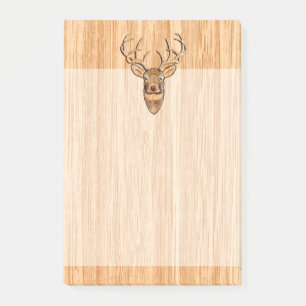 Post-it® Tail blanche Tête de cerf Blond Grain de bois