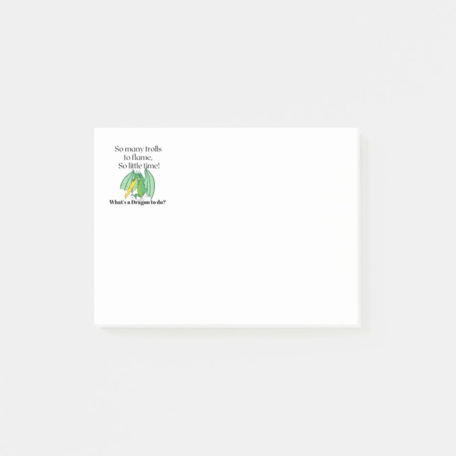 Post-it® Tant de trolls à flammer - dragon ironique  (Devant)