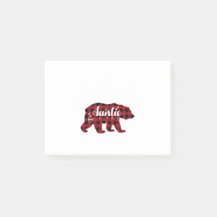 Post-it® Tante Ours Buffalo Rouge Plaid Famille Corresponda