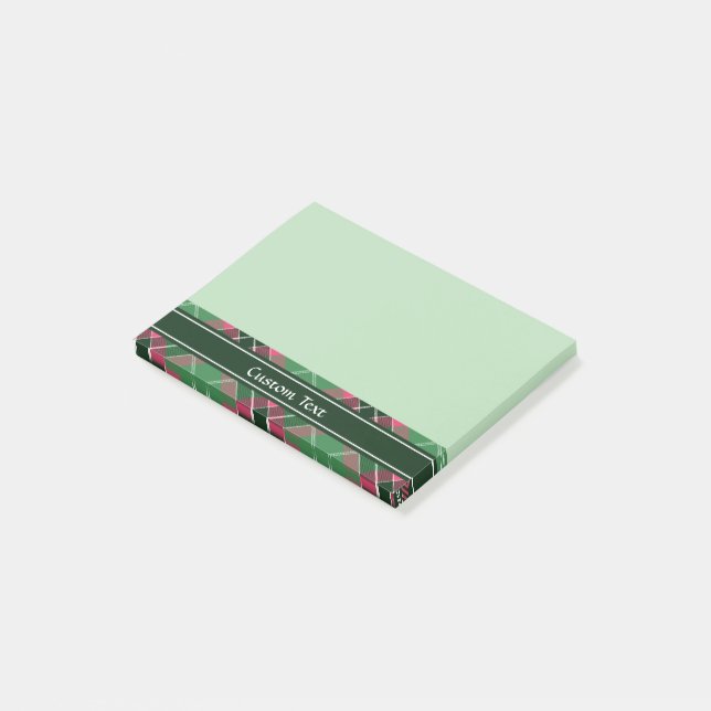 Post-it® Tartan vert et rose (Incliné)