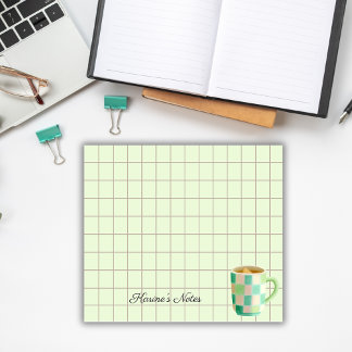 Post-it® Tea Time Tea Cup – Personalized Grid Sticky Notes