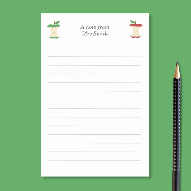 Post-it® Teacher Apple Core et les lignes (Teacher Apple Core and Lines Post-it Notes)