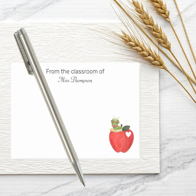 Post-it® Teacher Appreciation Classroom Red Apple Custom (Créateur téléchargé)