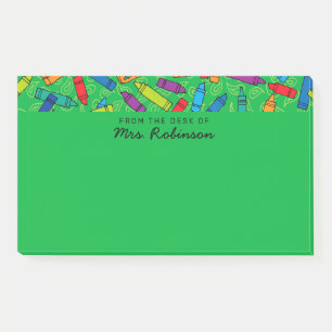 Post-it® Teacher de Crayons Vert mignon du bureau de 10x6