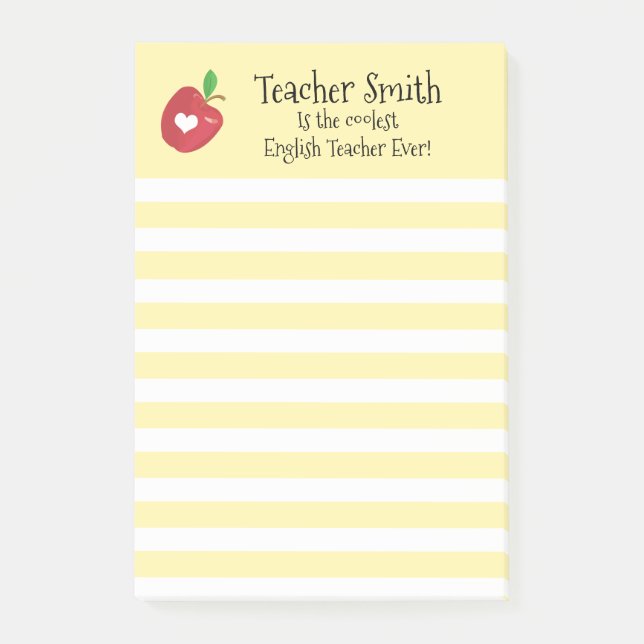 Post-it® Teachers jaunes aux pommes rouges les plus froids  (Devant)
