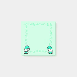 Post-it® Teal Gnomes with Mushrooms
