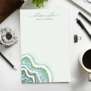 Post-it® Teal Or Glitter Agate Géode Luxe Personnalisé