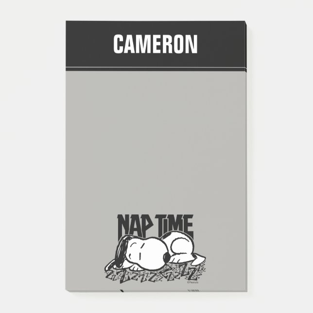 Post-it® Tee - shirt | Snoopy Nap Time | Ajouter Votre Nom (Devant)