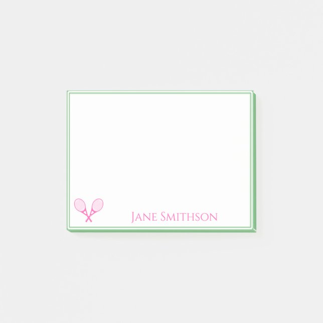 Post-it® Tennis de Preppy rose et vert (Devant)