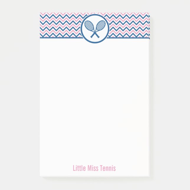 Post-it® Tennis personnalisé et conception bleue et rose de (Devant)