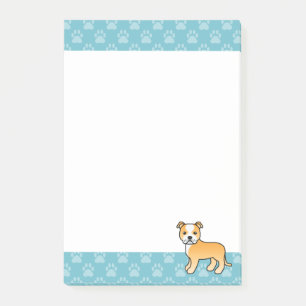Post-it® Terrier Bull Staffordshire Fauve Et Blanc Chien