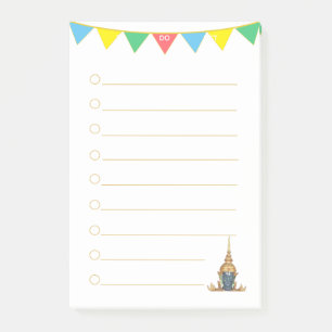Post-it® Tête de Bouddha et drapeaux multicolores Liste de 