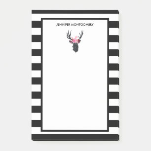 Post-it® Tête de cerf géométrique avec couronne florale
