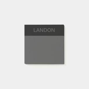 Post-it® Texte personnalisable   Gras moderne noir et gris 