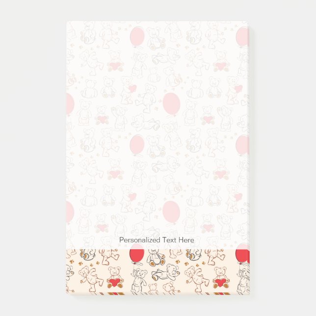 Post-it® Texture avec le nounours (Devant)