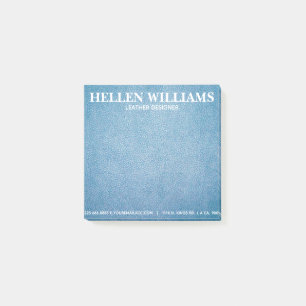 Post-it® Texture Bleue Faux Monogramme en cuir