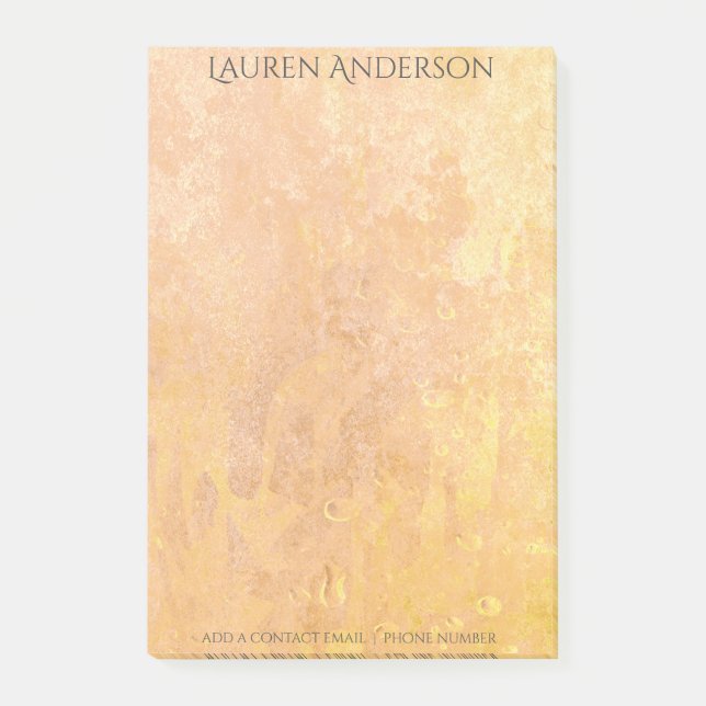 Post-it® Texture d'or Grungy moderne Grungy Peach Personnal (Devant)